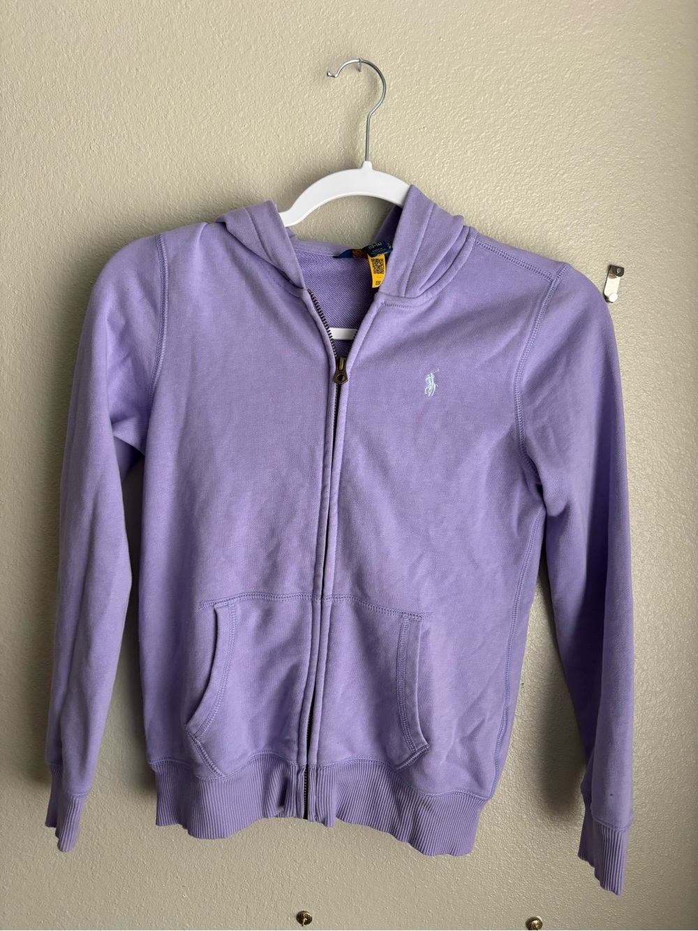 Polo Ralph Lauren Girls L 12-14 Lavender Purple Full Zip Hoodie
